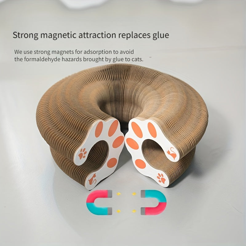 Juguete de cartón para gatos con campana para rascar y entretenimiento