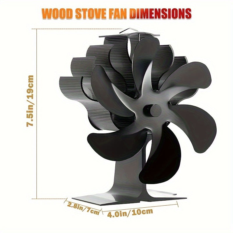 Aluminum Wood Stove Fan 4-Blade Heat Distribution Fireplace Fan Silent Operation
