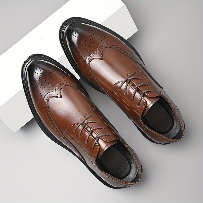 Men's Leather Dress Shoes Vintage Casual Formal for Spring and Autumn