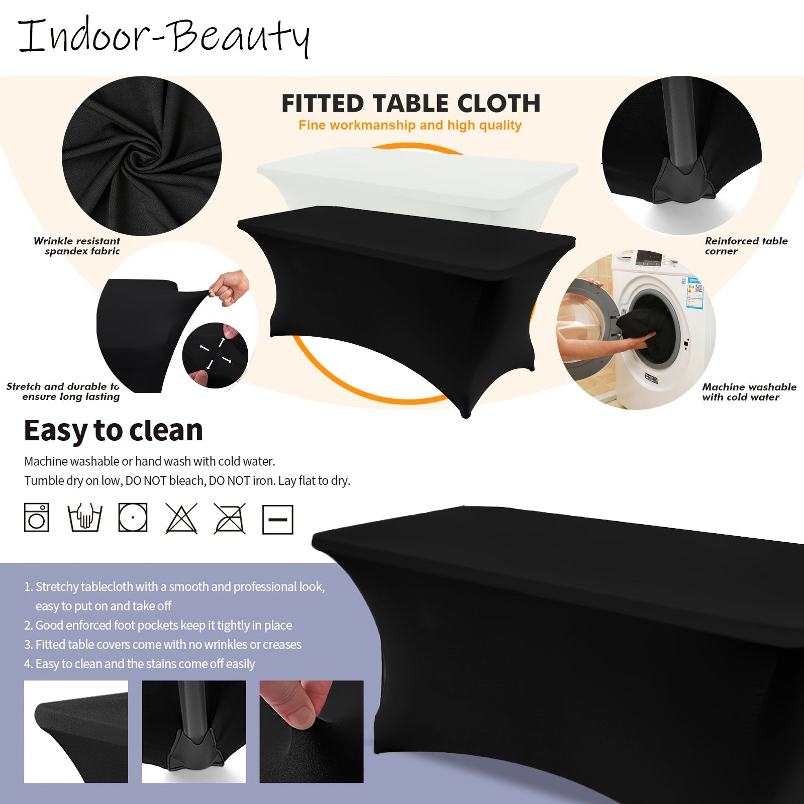 Stretch Spandex Tablecloth for Weddings Parties and Events Durable Polyester Blend Mixed Color