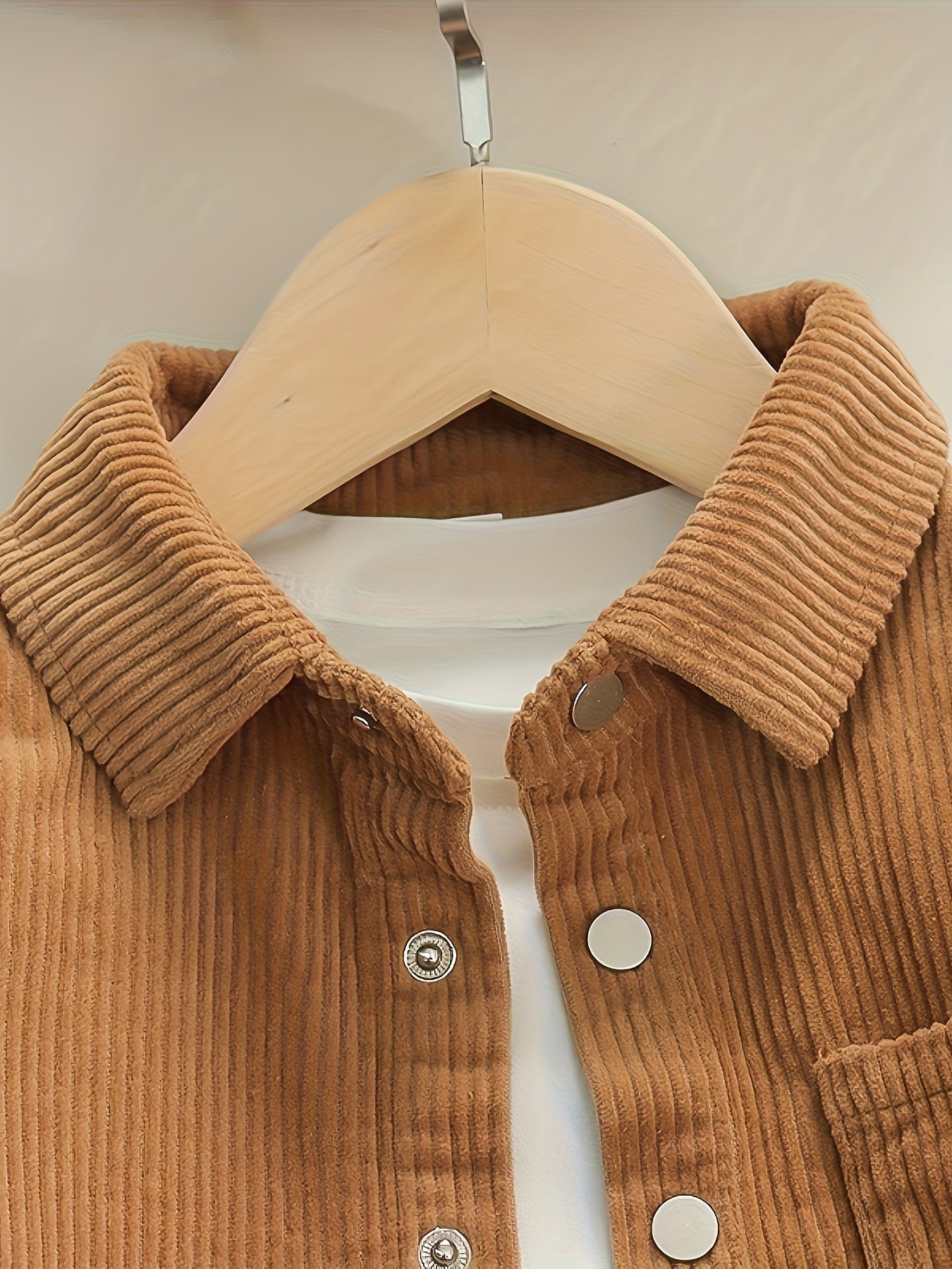 Corduroy Collar Pants Set for Men and Boys Casual Spring Fall Solid Cotton