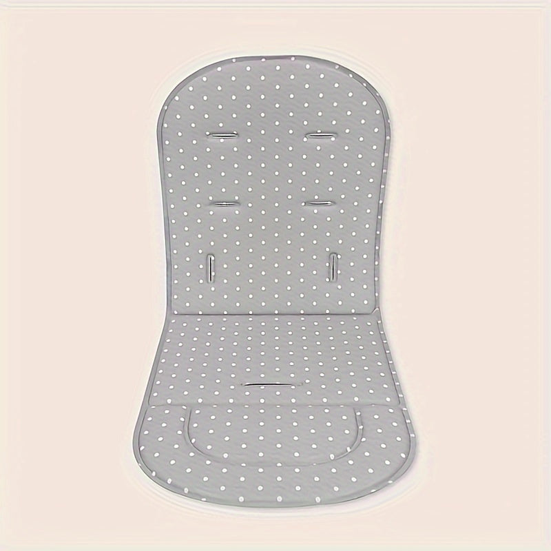 Light Gray Polka Dot Stroller Seat Cushion Polyester for High Chairs and Shopping Carts