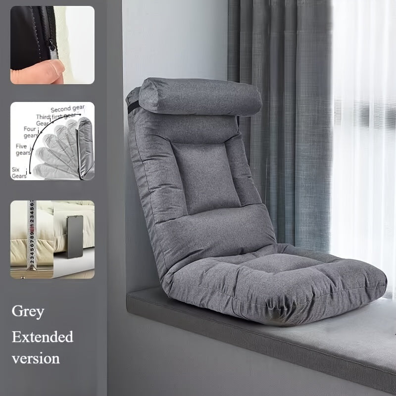 Foldable Lazy Sofa Chair for Bay Windows and Bedside Lounging in Tatami Style