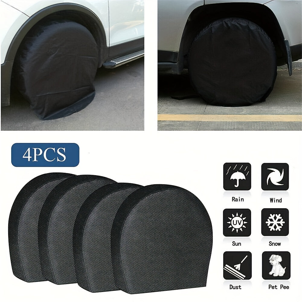 4 Pack Waterproof Tire Covers for RV Trailer Camper Anti-Corrosion Protectors