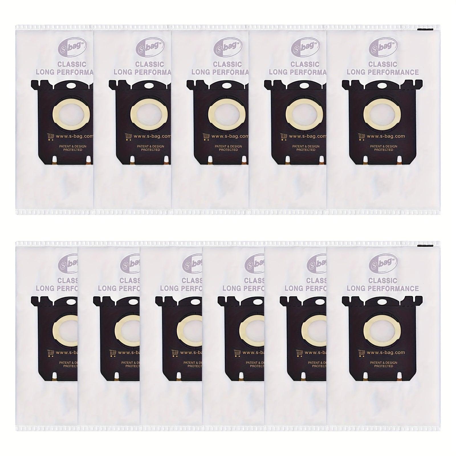 Pack of 2-12 Durable Plastic Vacuum Bags for Electrolux Classic S Models