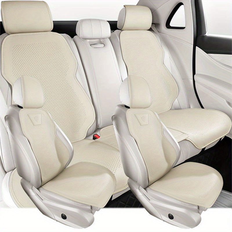 Универсальный дышащий чехол для автомобильного сиденья из PU-кожи для автомобилей на 4 человека