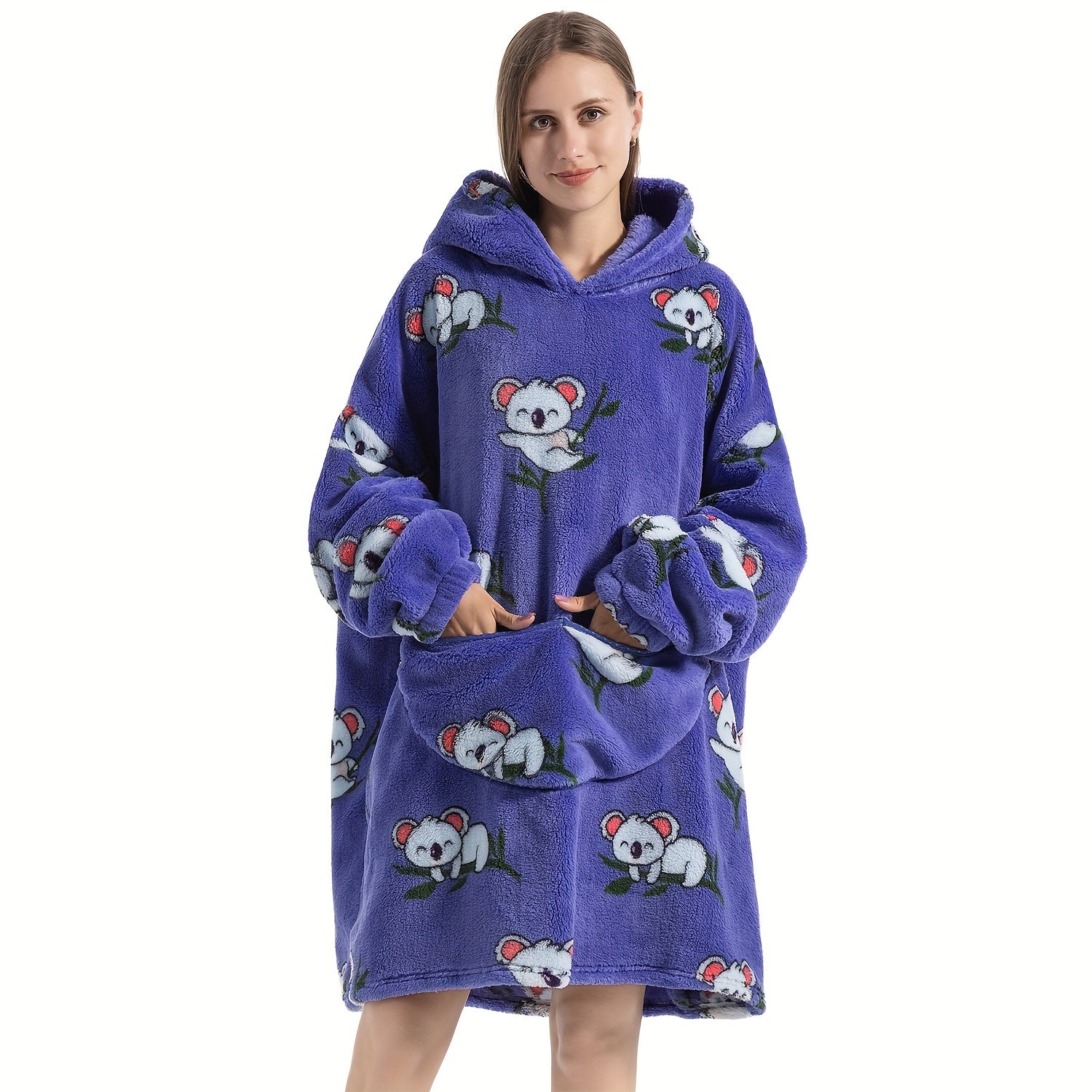 Oversized Sherpa Fleece Blanket Hoodie for Women Men Adults Ultra Soft Warm Wearable Sweatshirt Blanket