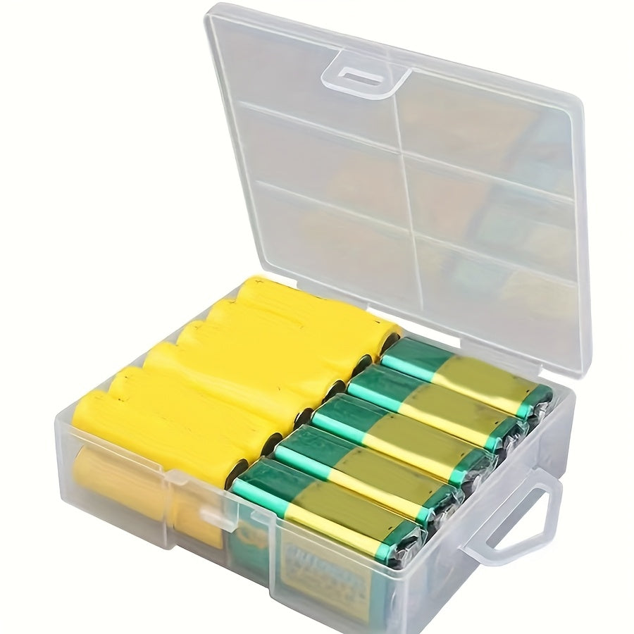 Battery Organizer Box Holds 24 AA AAA Batteries Durable Portable Space-Saving