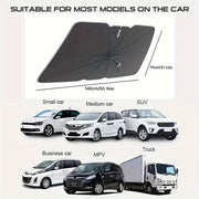 Sombrilla de sol para coche de titanio plateado universal, protector de parabrisas delantero, enrollable