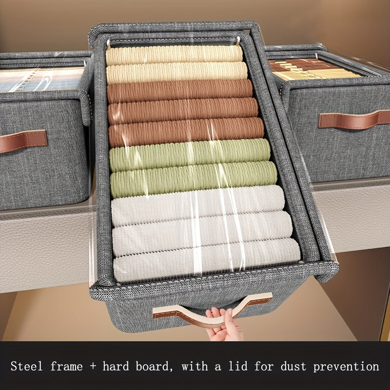 Cajas de almacenamiento de tela para debajo de la cama, resistentes al agua y apilables para ropa, mantas, pantalones