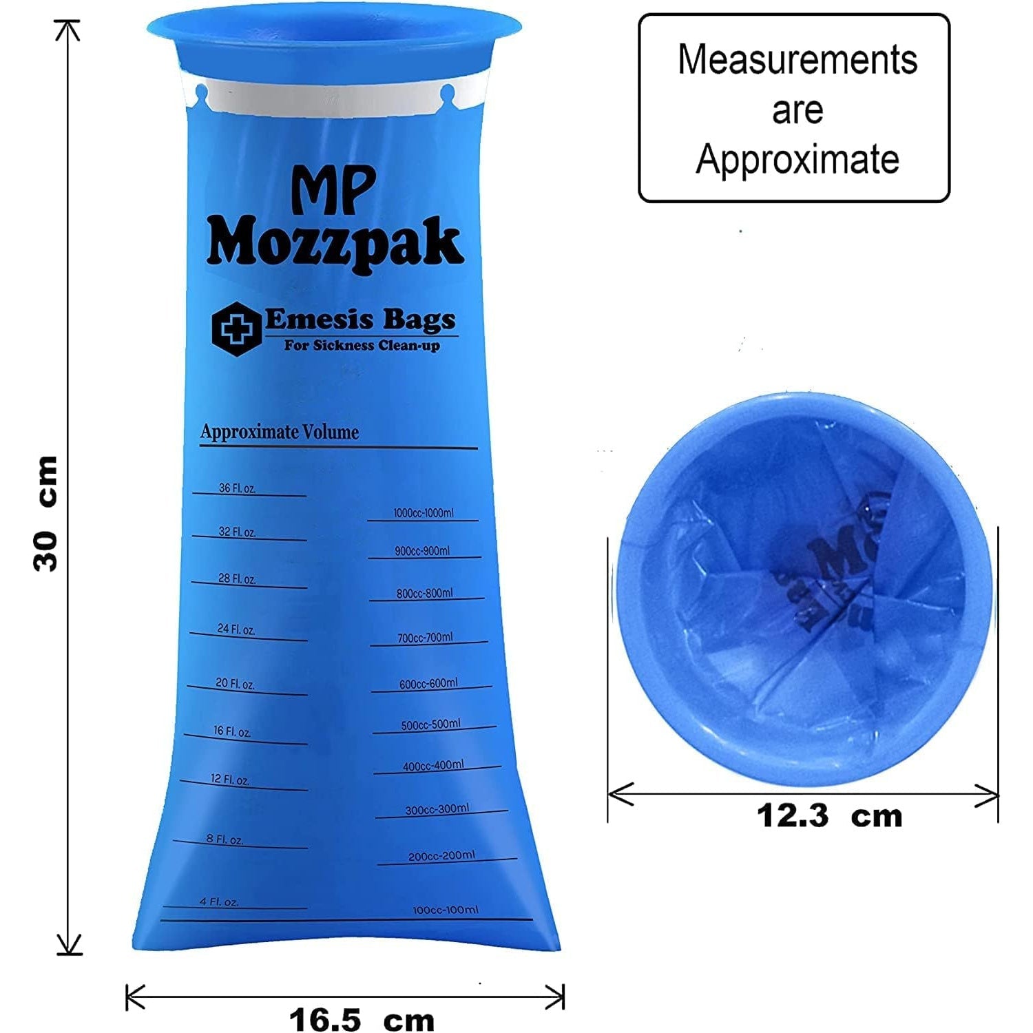 60 Medical Grade Vomit Bags 1000ml Leak-Resistant Disposable for Travel and Motion Sickness