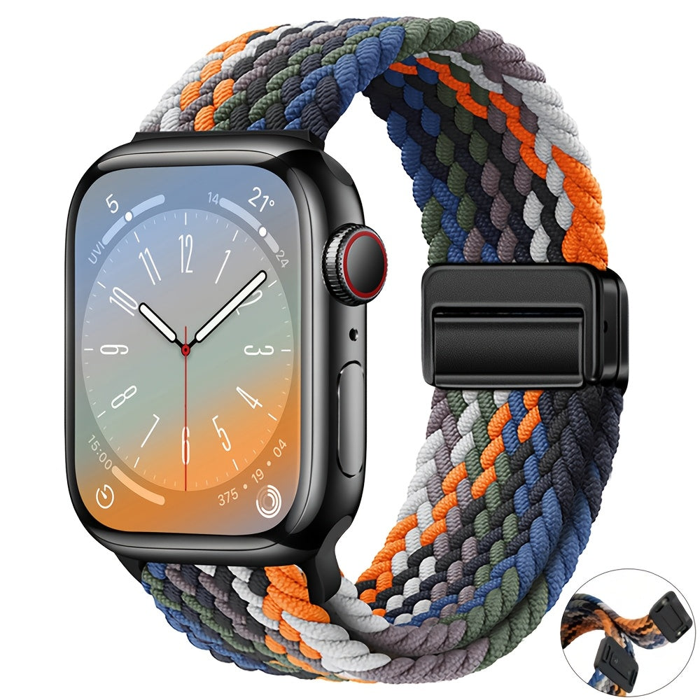 Bir nechta ranglarda Apple Watch Series 1-10 Ultra uchun sozlanadigan naylon magnit soat bandi