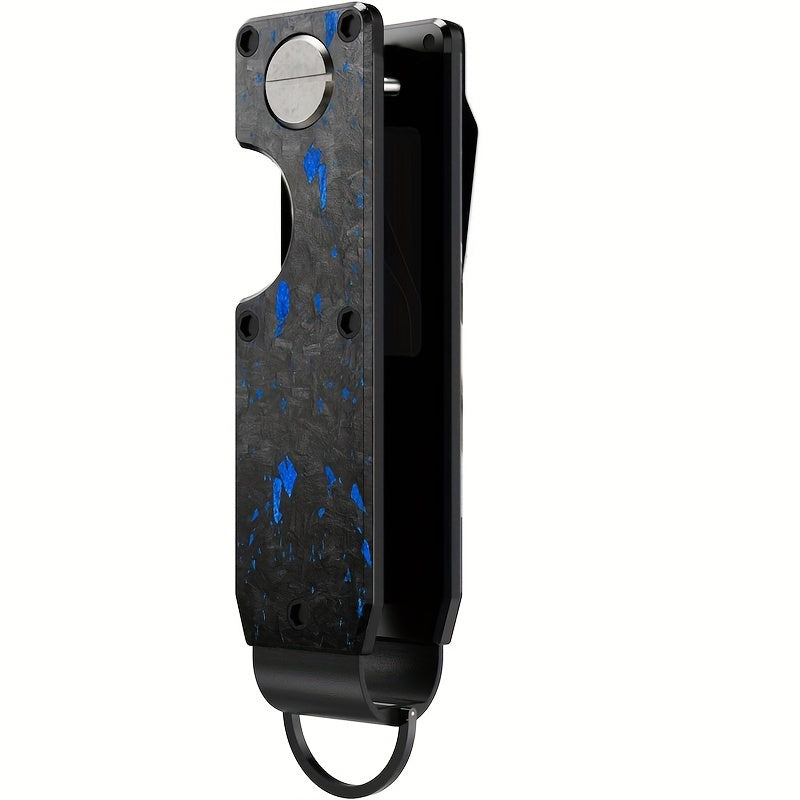 Men's Compact Metallic Key Holder, Minimalist Smart Keychain for 2-6 Keys