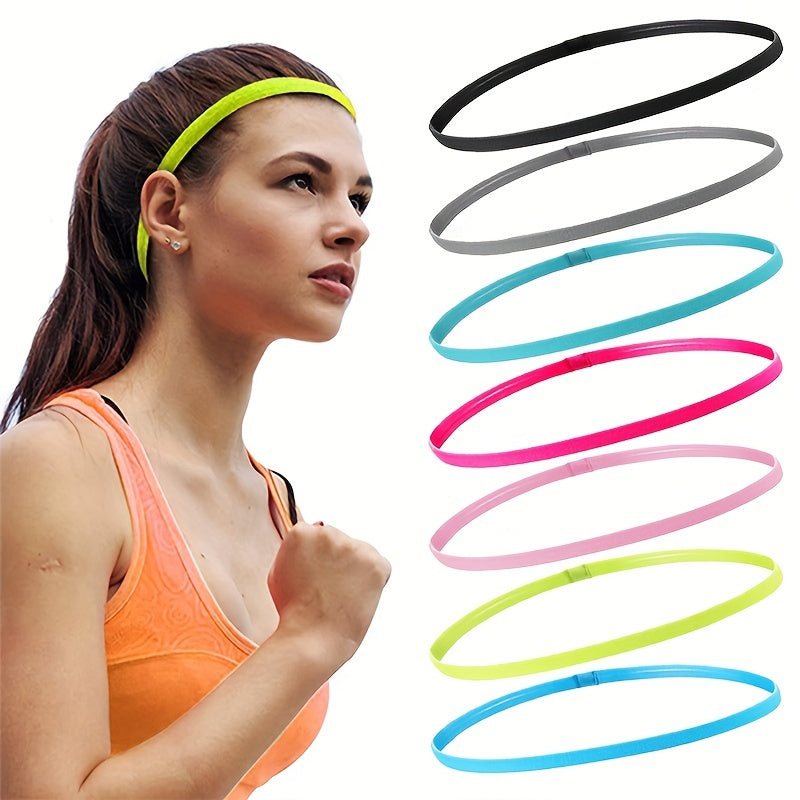 Women's Sports Headbands Pack of 5 Non-Slip Elastic Assorted Colors for Running and Yoga