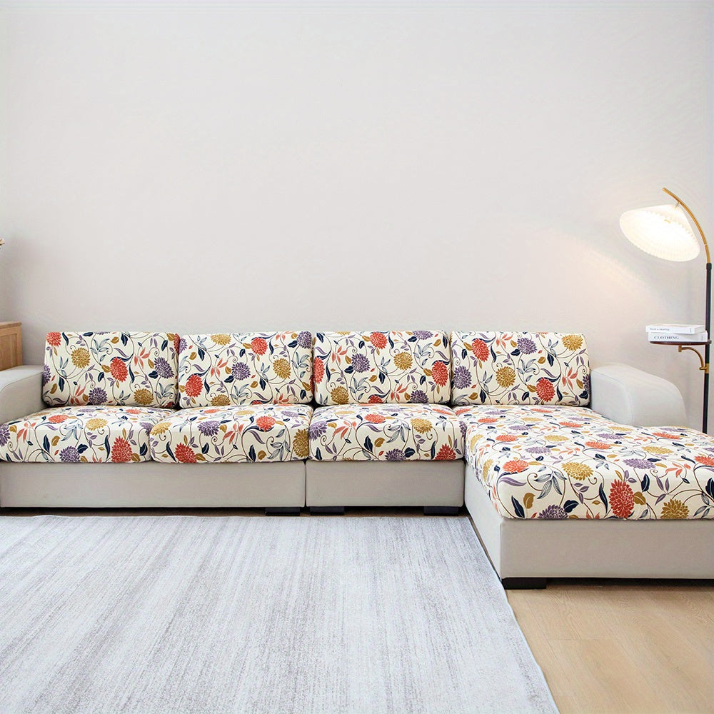Waterproof Flower Printed Sofa Slipcover for Furniture Protection in Living Room