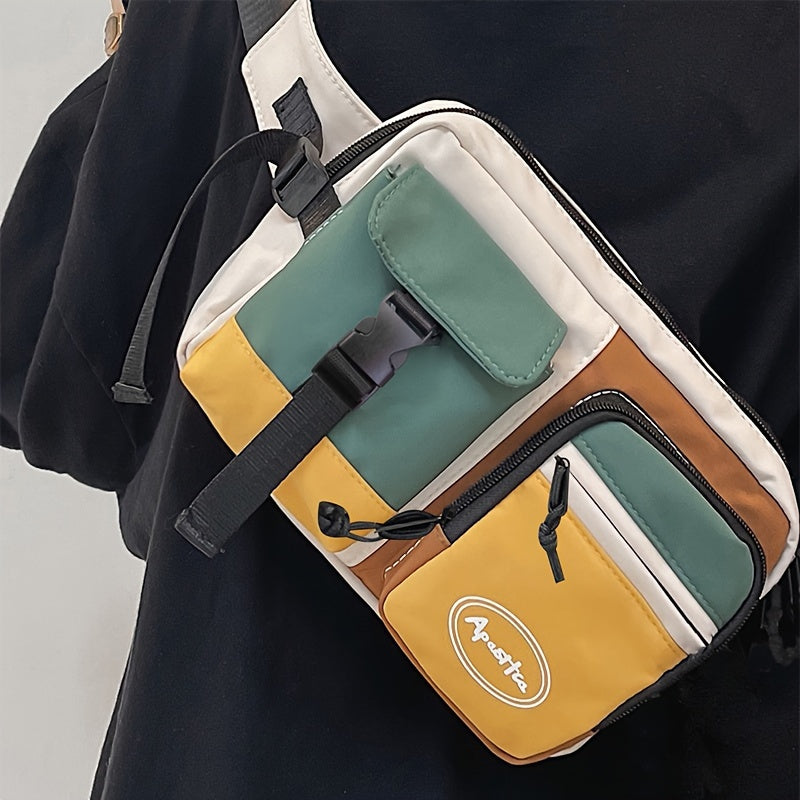 Waterproof Nylon Chest Bag with Adjustable Strap for Travel Running Hiking Cycling