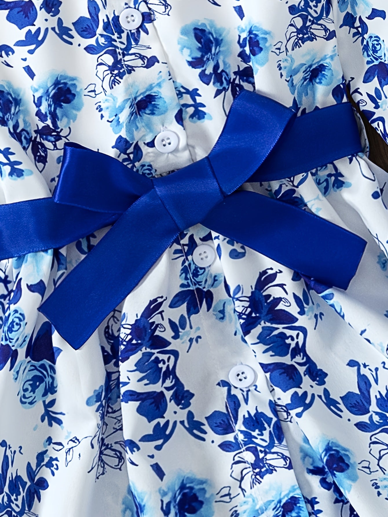 Девочкиный трехкомпонентный комплект с цветочным принтом и пряжкой для пояса, длинные штаны, для весны и осени