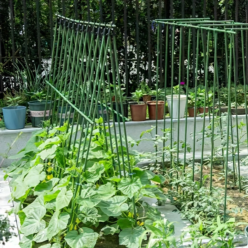 25-Piece Plastic Steel Garden Trellises Set 90cm High Support for Vegetables and Plants