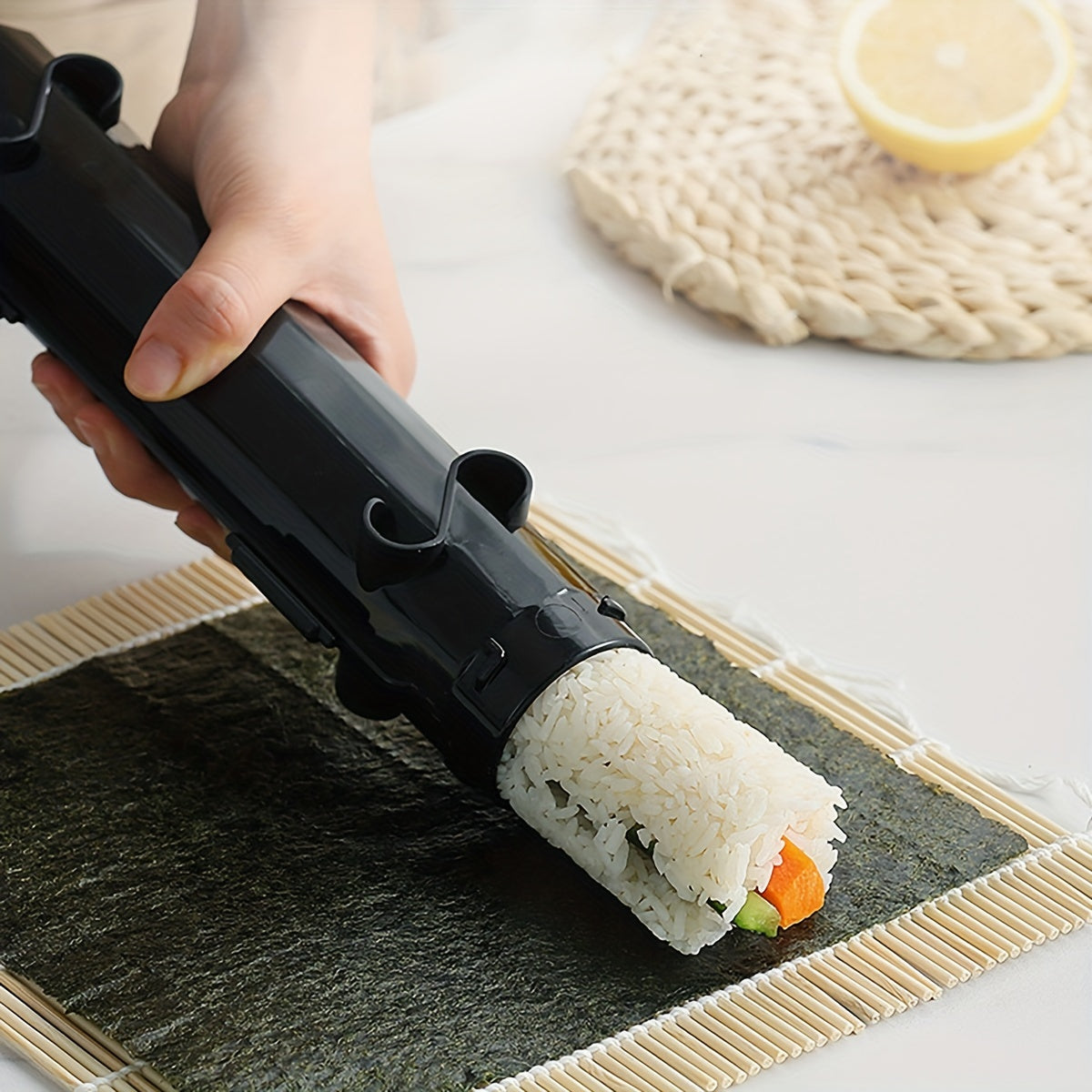 1 dona Sushi Bazooka tayyorlovchisi, uyda sushi roliklari tayyorlash uchun, oshxonada oson sushi tayyorlash uchun mustahkam guruch qolipi