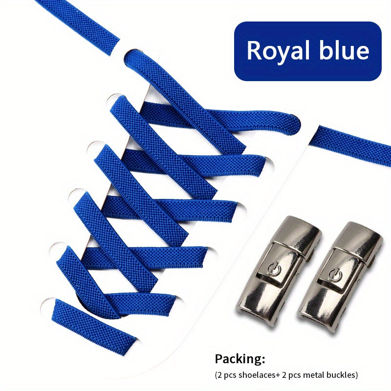 No-Tie Shoelaces with Buckles for Sneakers and Sports Shoes Acetate Pair