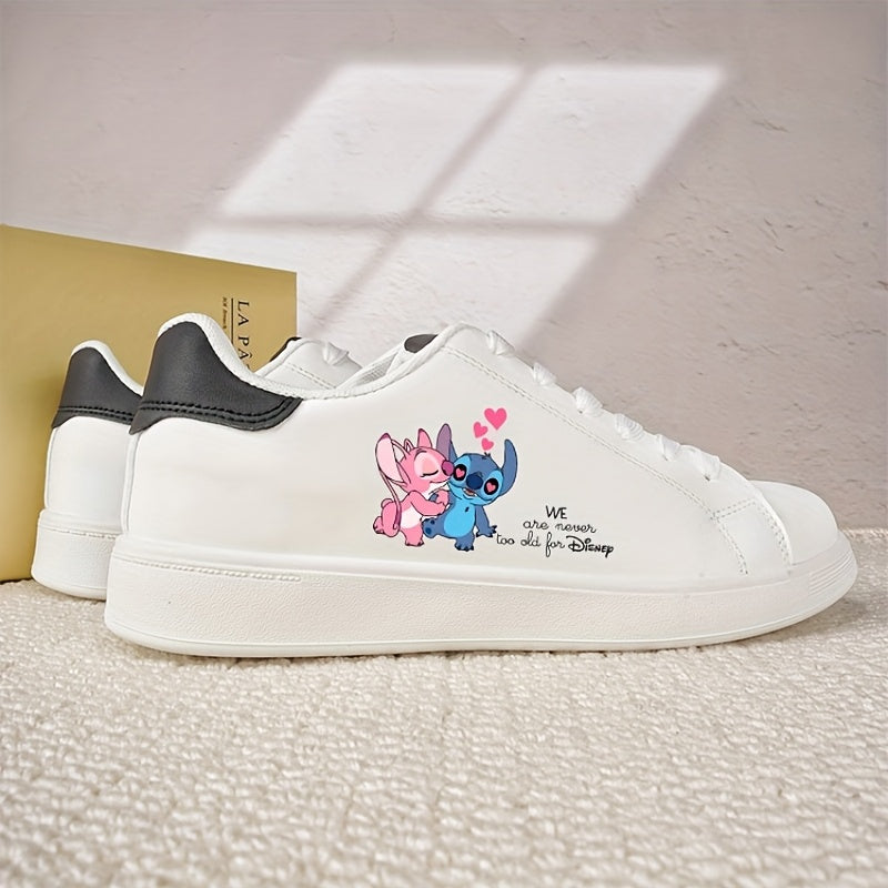 Unisex Casual Sneakers White Black Tail Low-Top Sports Shoes Lightweight