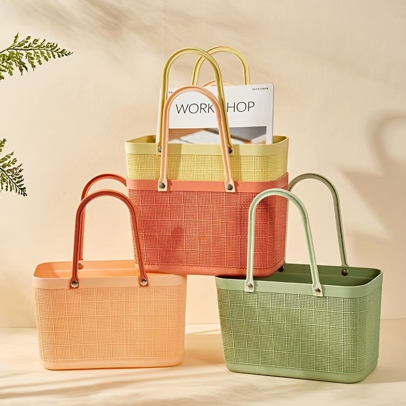 Cestas de almacenamiento de plástico para lavandería para mujeres y bebés, patrón de lino, duraderas