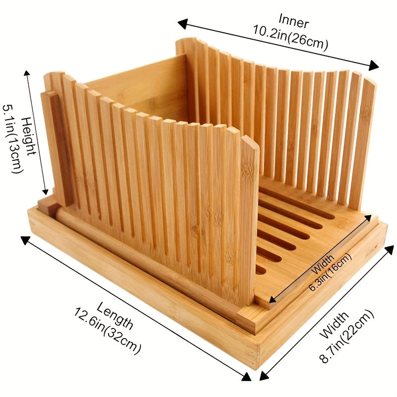 Cortador de pan, plato de corte de bambú 35x20cm, bandeja de migas, herramienta de horneado plegable