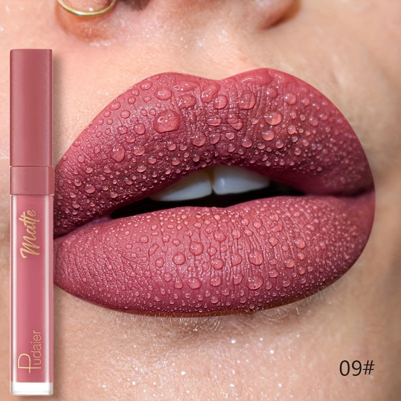 Long-Lasting Velvet Lip Glaze Matte Finish Waterproof Smudgeproof Lip Stain in Deep Brown