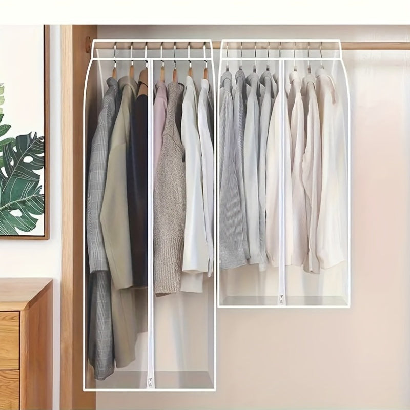 Bolsa transparente para polvo con cremallera, organizador de almacenamiento para ropa, armario, closet, dormitorio