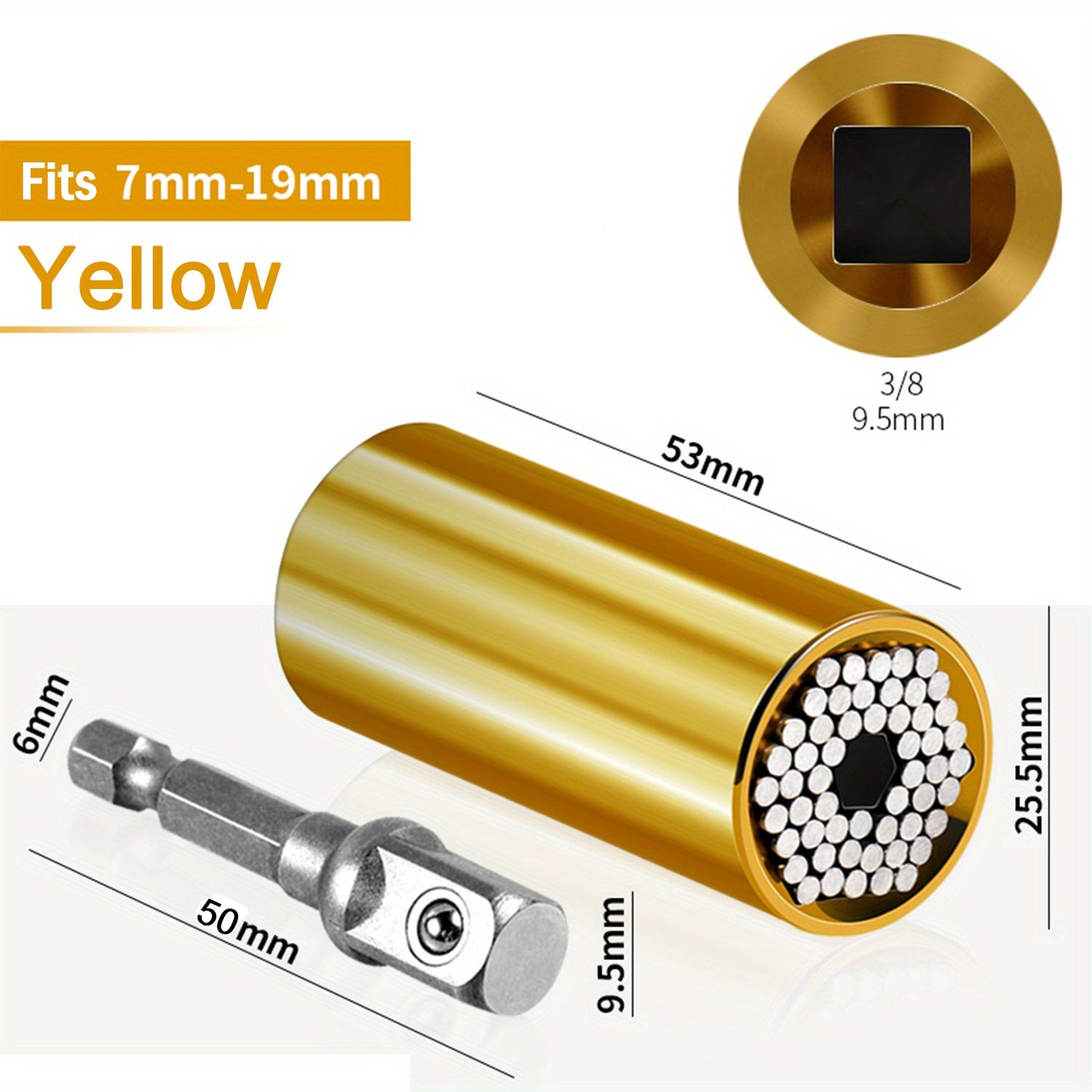 Universal Socket Wrench Set 7-19mm with Impact Sockets Adapter for Power Drill