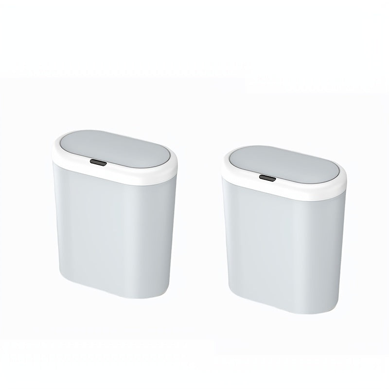 2 Aqlli induksiya axlat qutilari, avtomatik ochiladigan qopqoq, namlikka chidamli plastmassa, uy va yotoqxona uchun