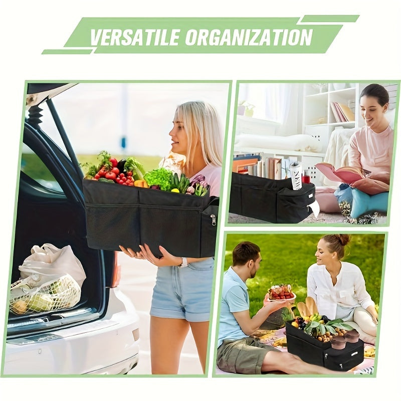 Органайзер для сиденья пассажирского автомобиля, складная коробка для хранения с чашками и отделениями