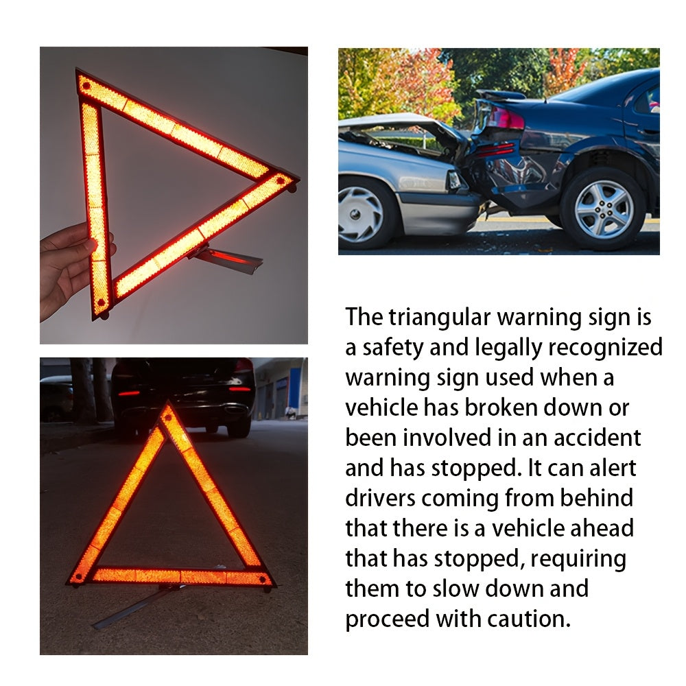 Car Emergency Warning Triangle Reflective Foldable Safety Sign for All Vehicles