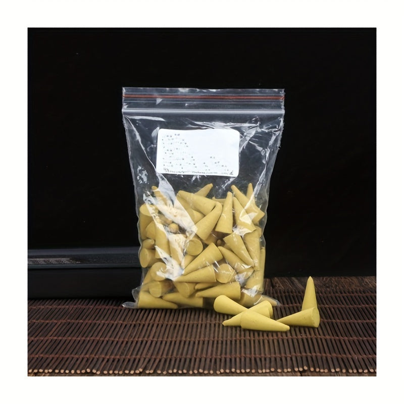 60pcs Aromatherapy Incense Cones Sandalwood Rose Lemon for Meditation Home Gift