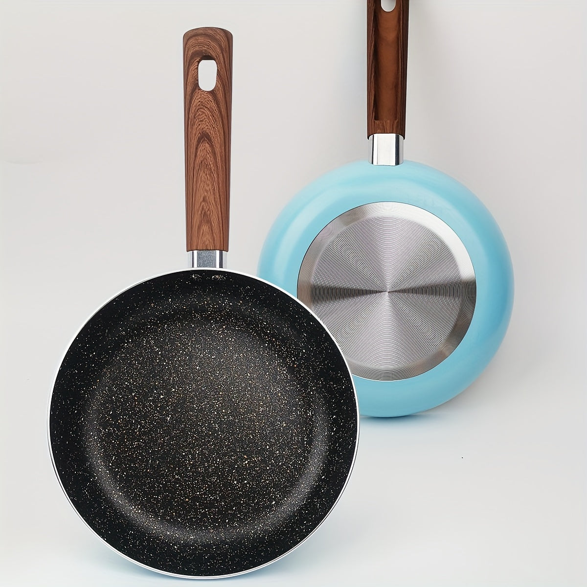Pink and Blue Non-Stick Frying Pan for Eggs, Gas Stove Compatible