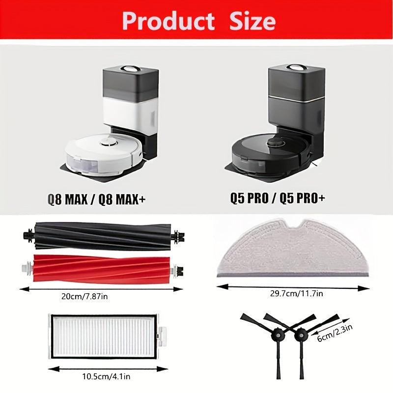 Roborock changyutgichlari uchun 25 ta aksessuar to'plami, asosiy cho'tkalar, HEPA filtrlar, matolar, yon cho'tkalar, chang sumkalari va boshqa almashtirish qismlarini o'z ichiga oladi.