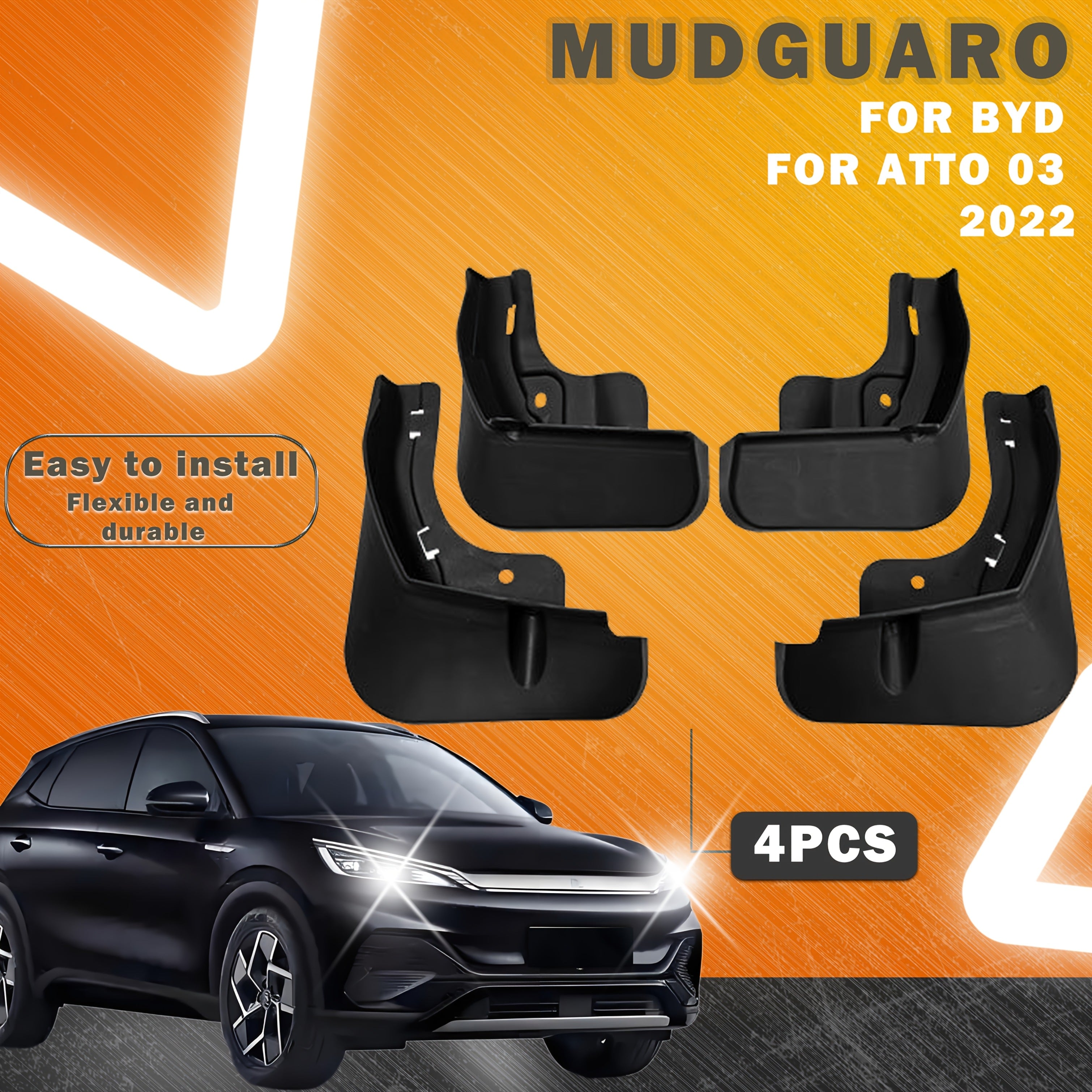 Car Mud Flaps Wheel Protection PP Material 4pcs Set Splash Guard