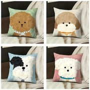 Double-Sided Puppy Print Throw Pillow Cover Polyester Zipper Washable for Living Room or Office