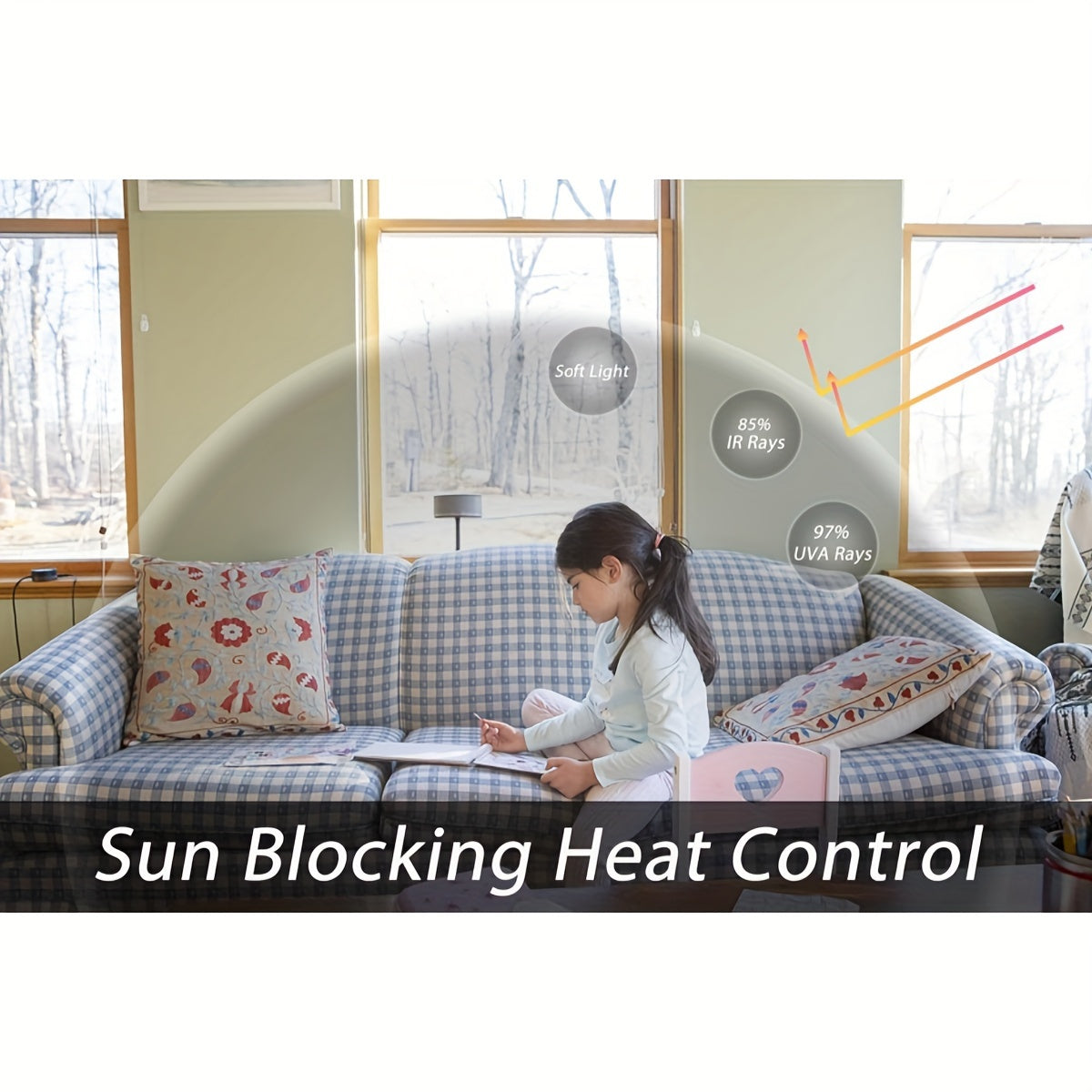 Película reflectante para ventanas de un solo sentido para privacidad, control UV y calor, plata, 4Mil, adhesivo estático