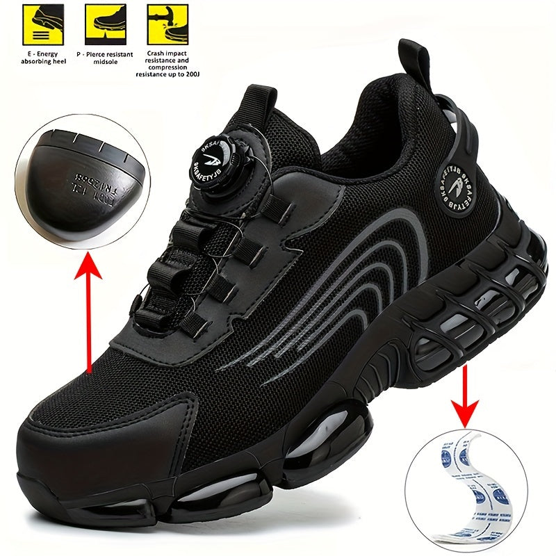 Durable Safety Shoes with Steel Toe Cap Breathable Mesh Non-Slip Rubber Sole for Work and Outdoor