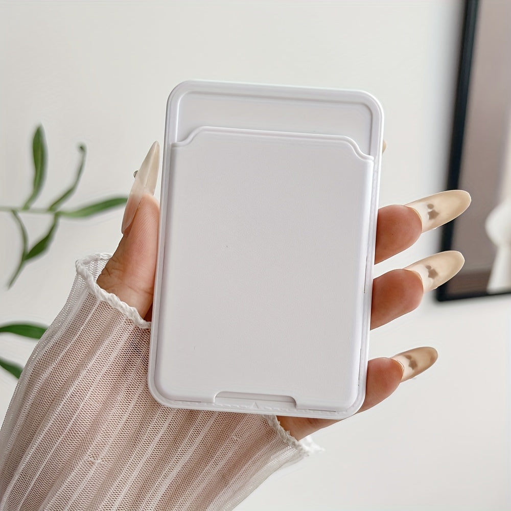 Smartphone Card Holder Self-Adhesive Solid Color Business Card Bag for DIY Customization