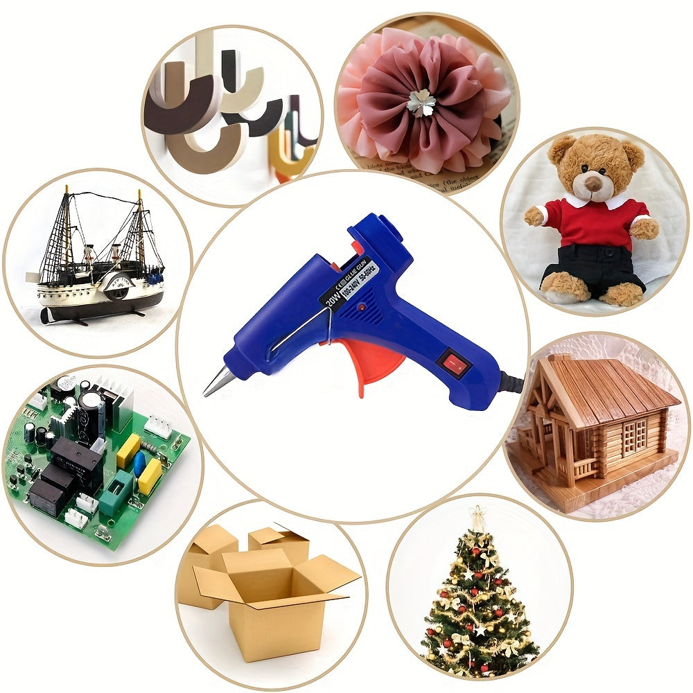 20W Hot Glue Gun with 20 Glue Sticks, Lightweight Handheld, Suitable for Crafts and Repairs