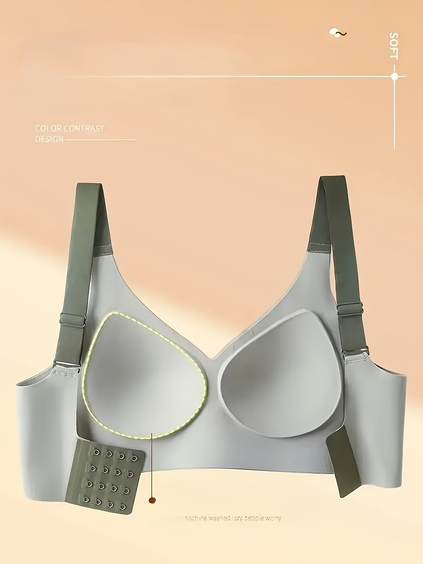 Vintage Style Push Up Bralette with High Support Removable Pads No Underwire for Large Busts