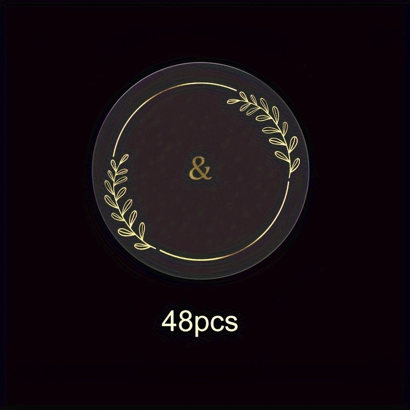 Golden Round Bottle Label, Customizable Design, PET Material, Elegant Packaging