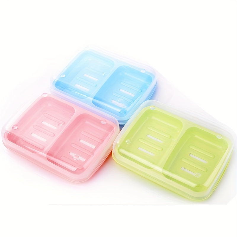 Dispensador de jabón de doble rejilla con tapa para accesorios de baño