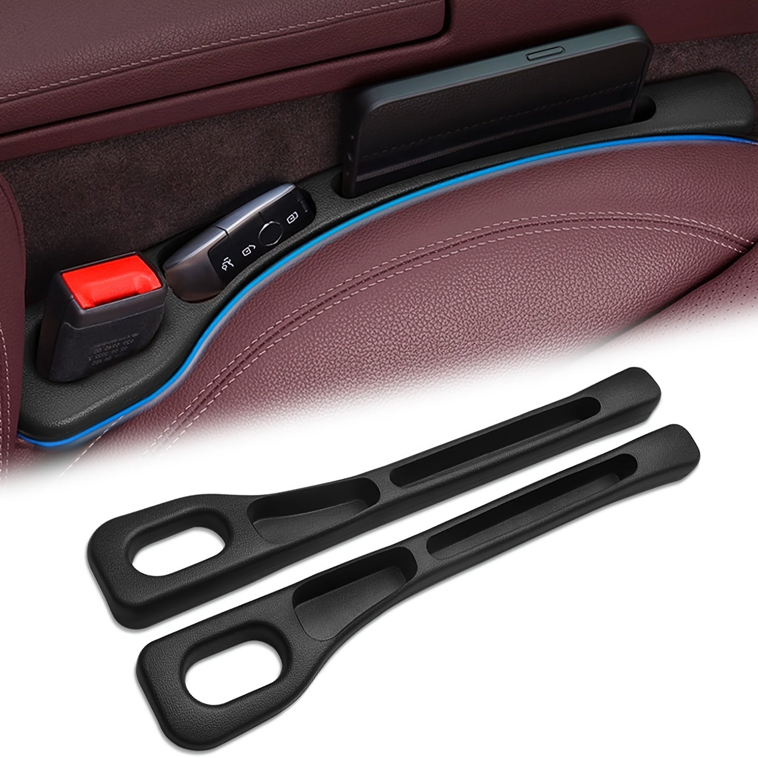 Relleno para huecos en asientos de coche con múltiples compartimentos de almacenamiento, organizador interior a prueba de fugas