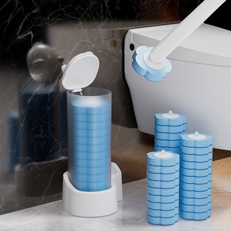 Bir martalik hojatxona cho'tkasi to'plami - oson tozalanadigan, devorga o'rnatiladigan, batareyasiz, hojatxona va hojatxona tozalash uchun ideal.