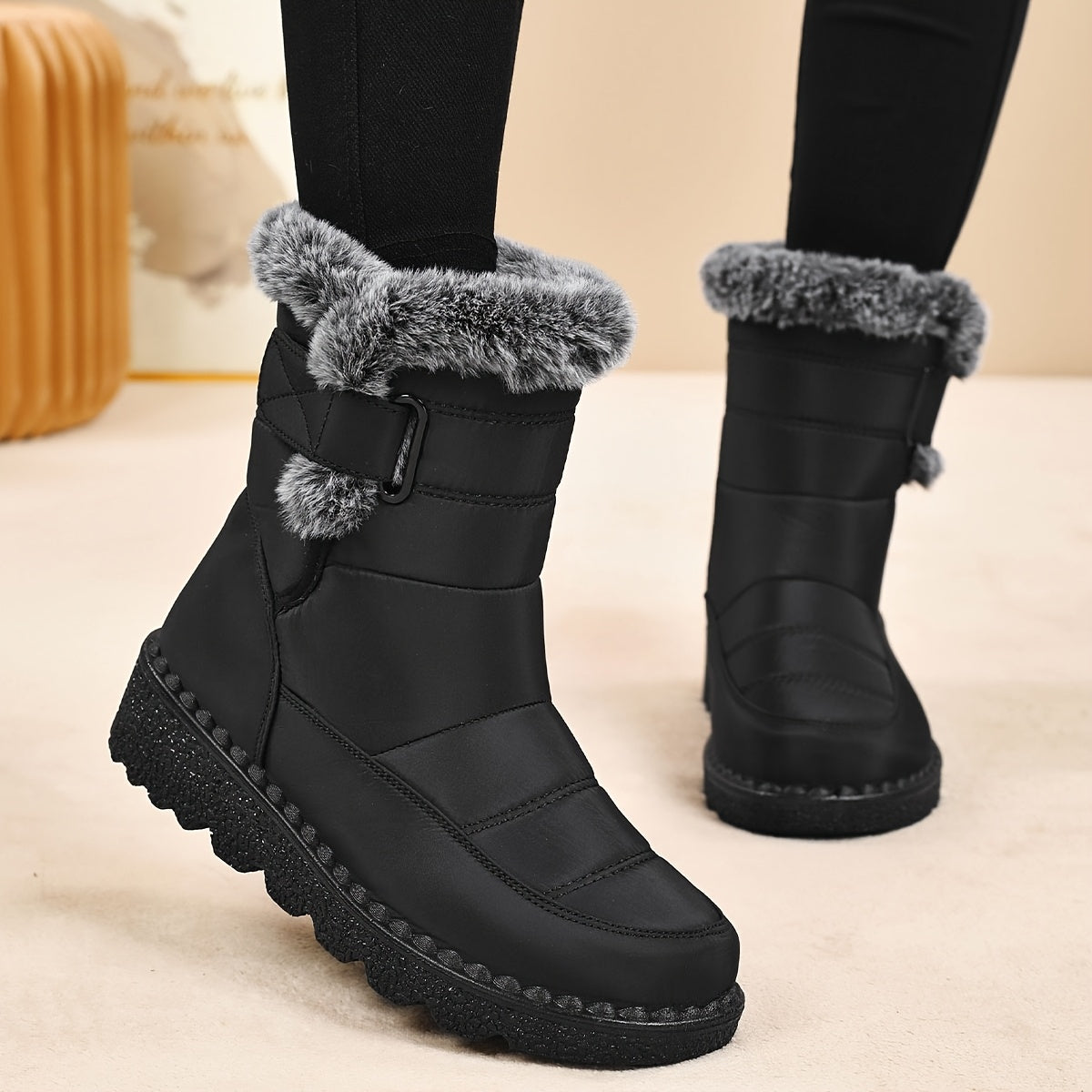 Women's Ankle Boots Fleece-Lined Casual Shoes for All Seasons