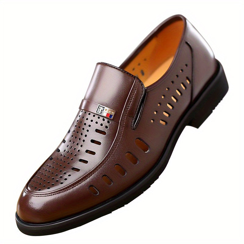 Men's Slip-On Formal Shoes Hollow Out Design Non-Slip Wear-Resistant Business