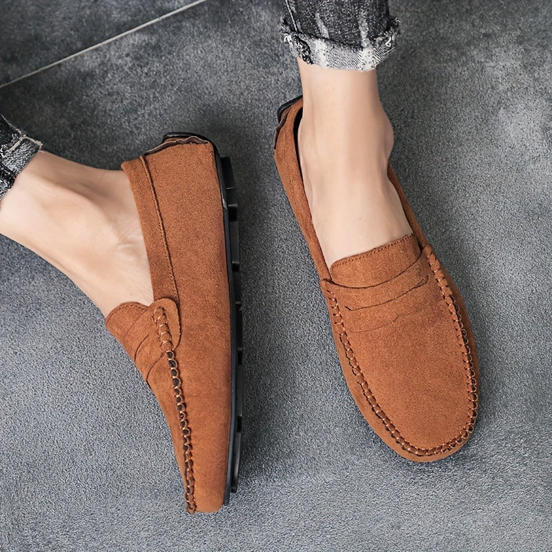 Men's Casual Loafers Fabric Slip-On Non-Slip Round Toe Comfortable Durable Shoes
